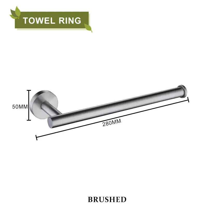 Brushed stainless steel towel ring with sleek modern design in decorbites brushed gold bathroom accessories set