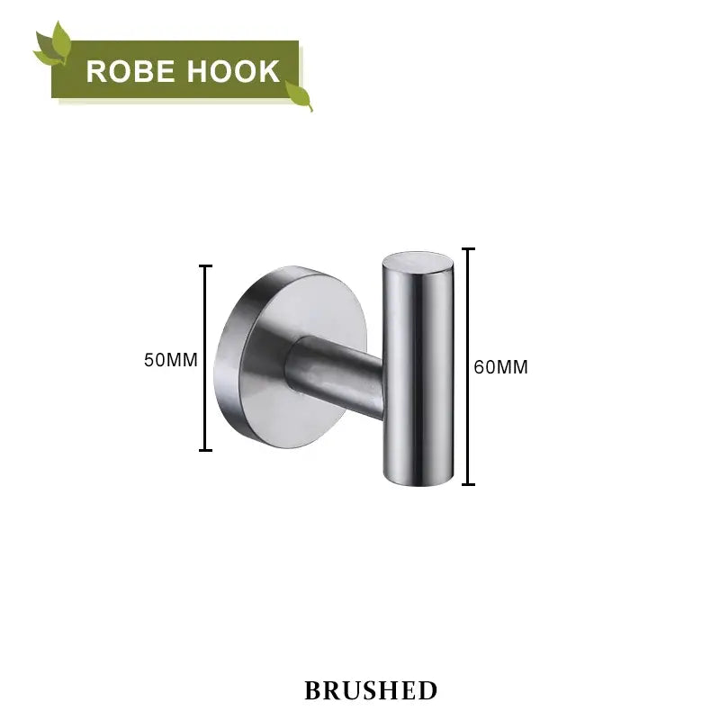 Brushed gold bathroom robe hook in stainless steel with sleek modern design from decorbites brushed gold set