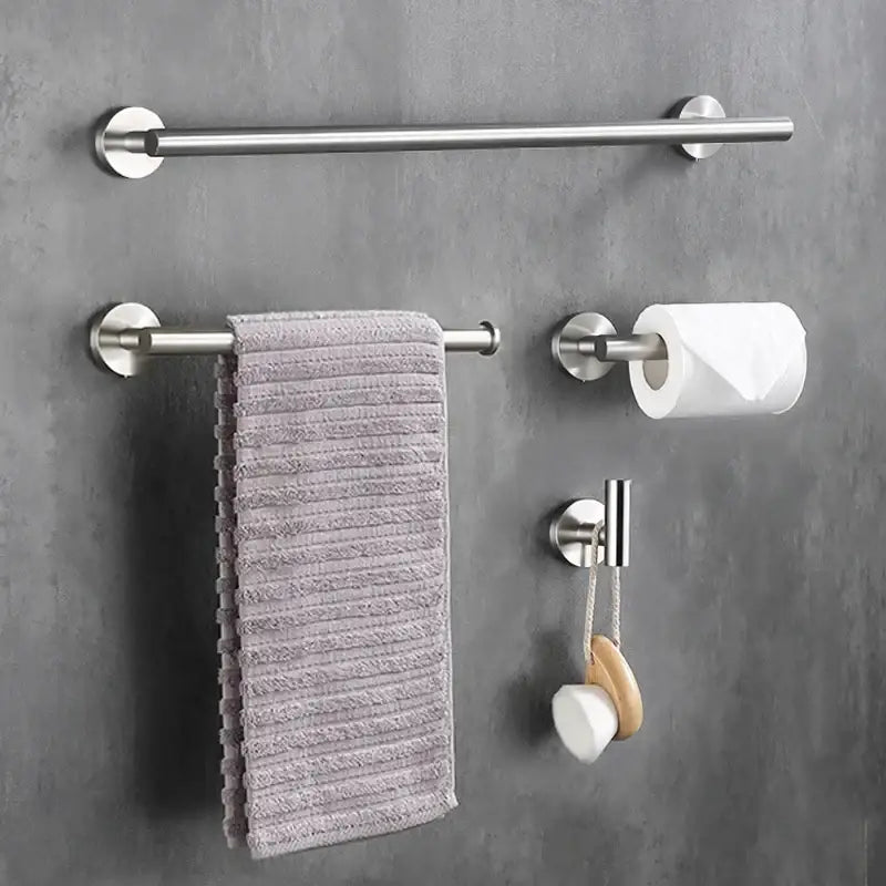 Stainless steel towel rack with sleek modern design and brushed finish from decorbites brushed gold bathroom accessories set