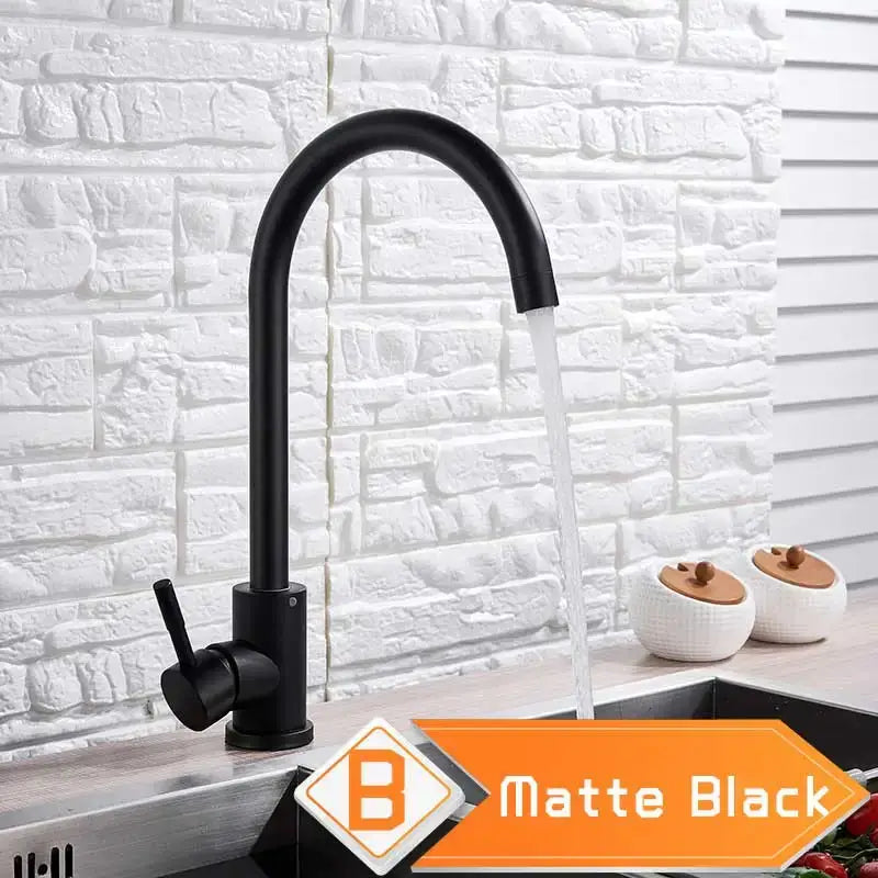 Matte black kitchen faucet with sleek curved spout and minimalist design for decorbites brushed nickel kitchen faucet