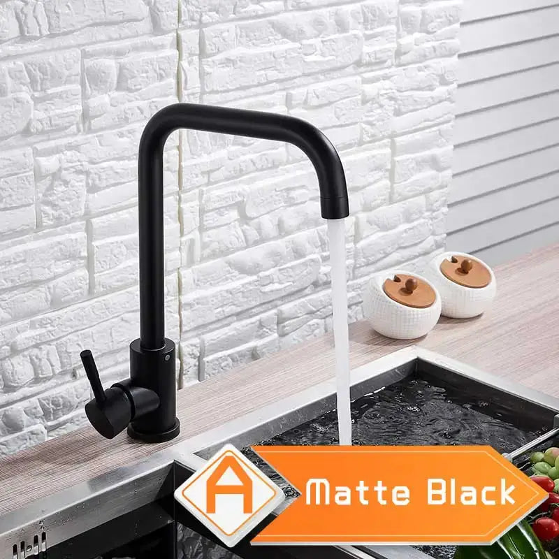Matte black kitchen faucet with sleek modern design and curved spout for decorbites brushed nickel kitchen faucet range