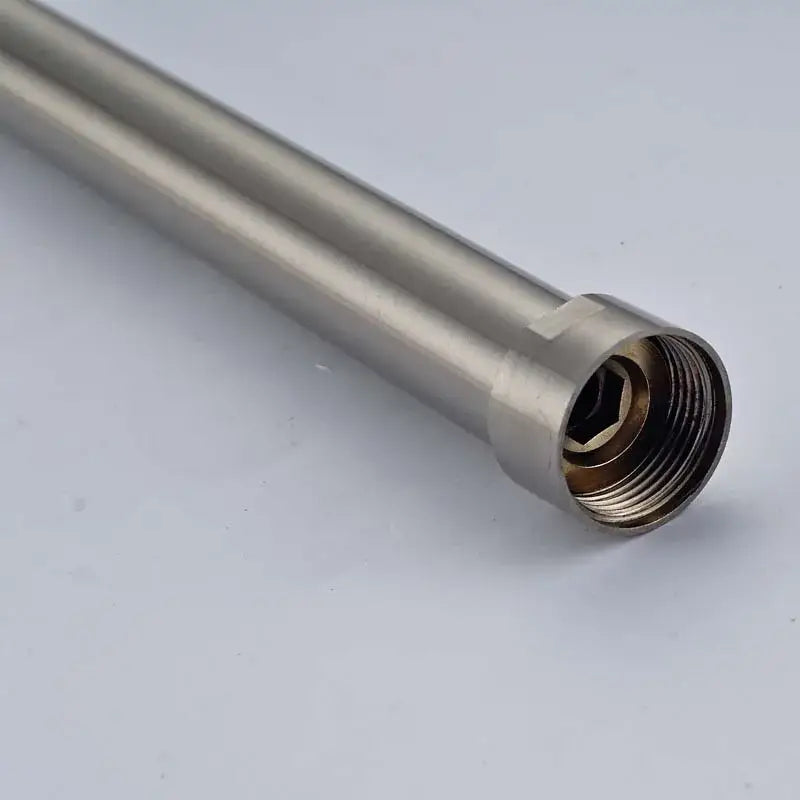 Brushed nickel bathroom stainless steel extension tube with threaded end and hexagonal nut for shower faucet extension