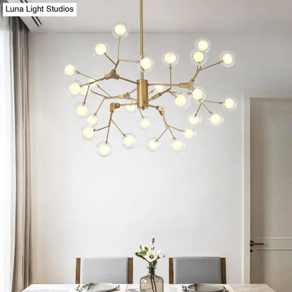 Bubble Ball Chandelier - Minimalist Double-Layer Glass White LED Pendant Light