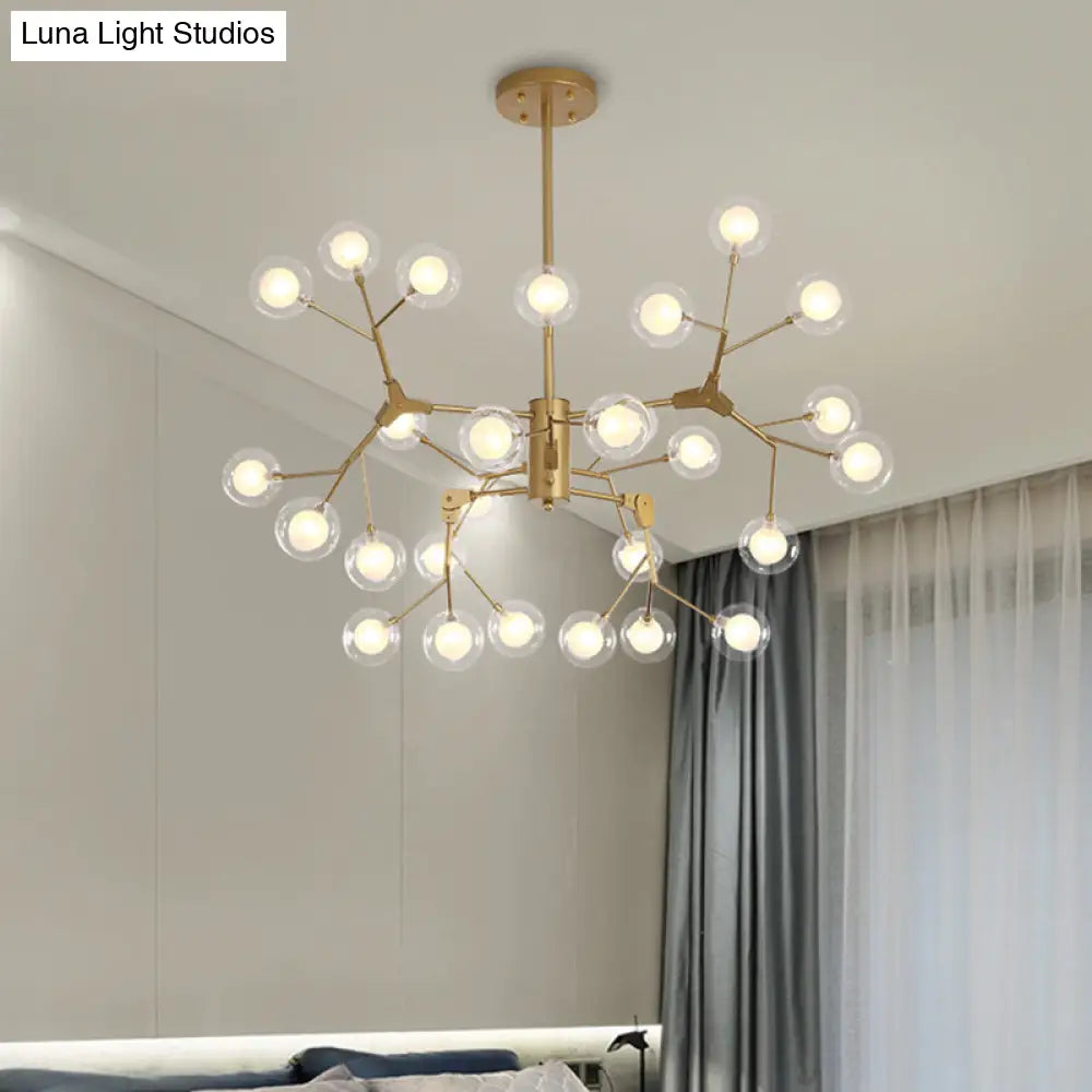 Bubble Ball Chandelier - Minimalist Double-Layer Glass White LED Pendant Light