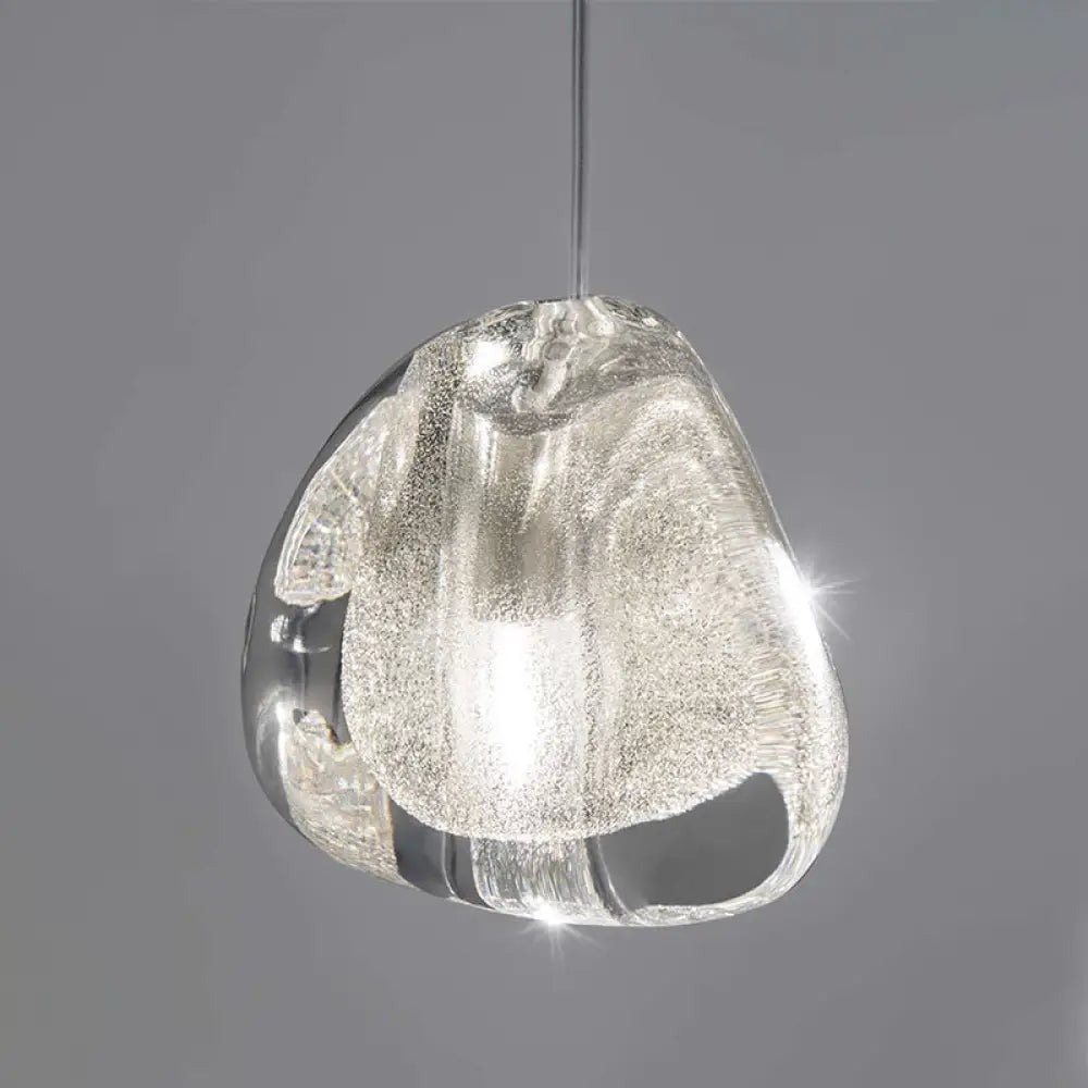 Bubble Glass Mini Pendant Light - Modern Nordic Design, LED Round Stair Hanging Lamp