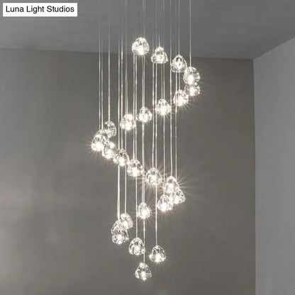 Bubble Glass Mini Pendant Light - Modern Nordic Design, LED Round Stair Hanging Lamp