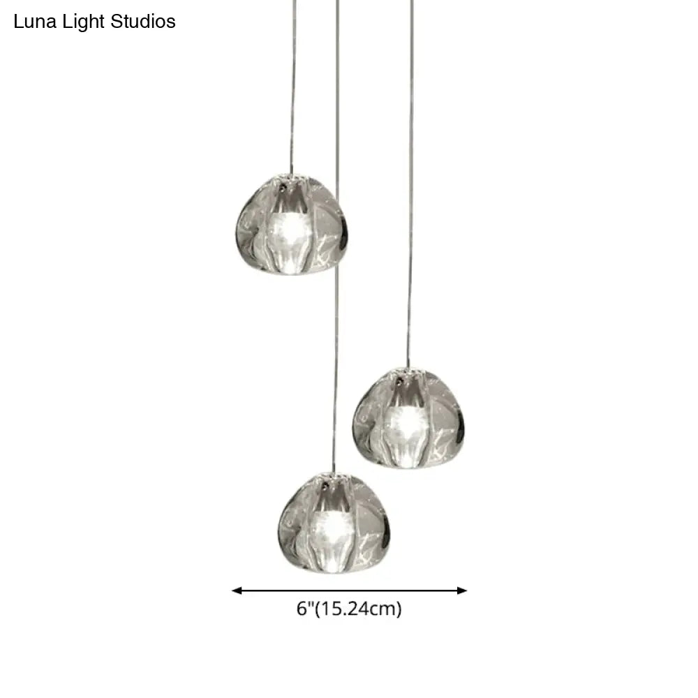 Bubble Glass Mini Pendant Light - Modern Nordic Design, LED Round Stair Hanging Lamp