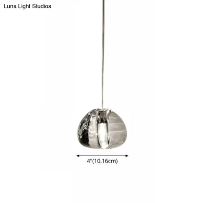 Bubble Glass Mini Pendant Light - Modern Nordic Design, LED Round Stair Hanging Lamp