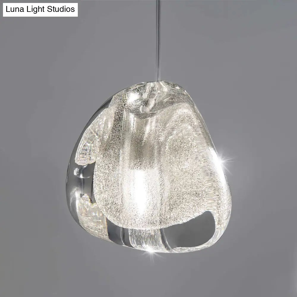 Bubble Glass Mini Pendant Light - Modern Nordic Design, LED Round Stair Hanging Lamp