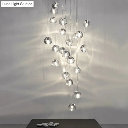 Bubble Glass Mini Pendant Light - Modern Nordic Design, LED Round Stair Hanging Lamp