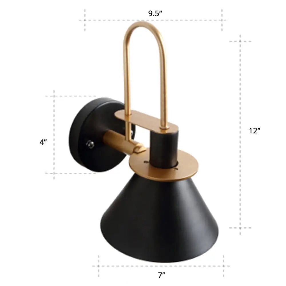 Bugle-Shaped Macaron Wall Light with Metal Shade for Bedroom