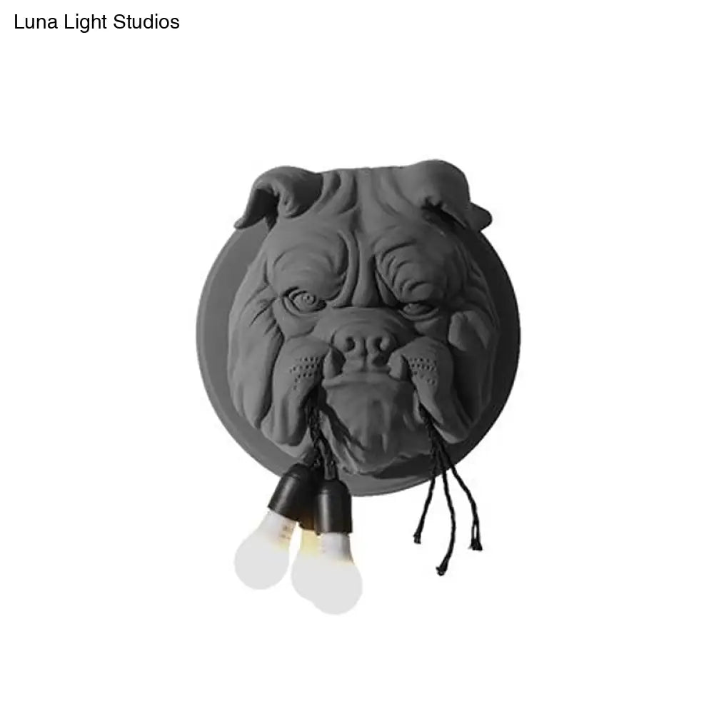 Bulldog Wall Light Nordic Resin Bathroom Sconce with 3 Heads - Stylish Lighting Fixture