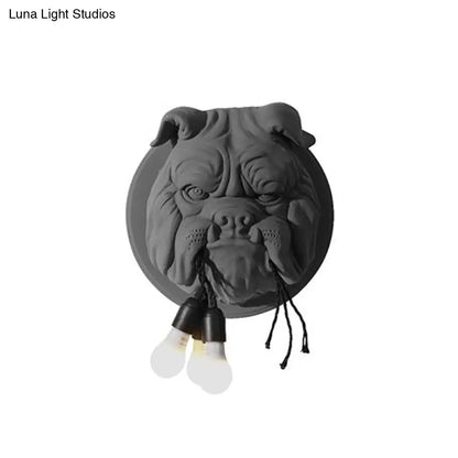 Bulldog Wall Light Nordic Resin Bathroom Sconce with 3 Heads - Stylish Lighting Fixture