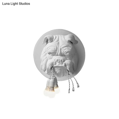 Bulldog Wall Light Nordic Resin Bathroom Sconce with 3 Heads - Stylish Lighting Fixture