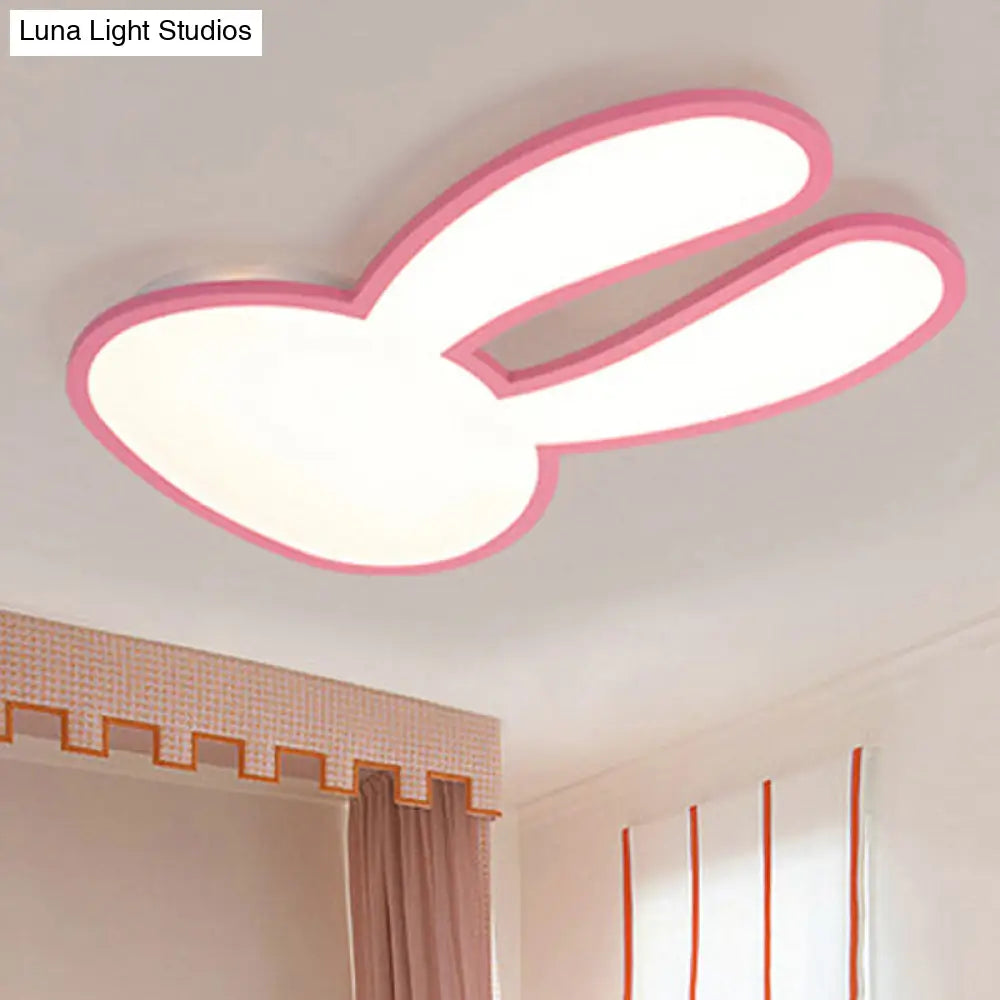 DecorBites™ Bunny Ceiling Lamp for Baby Girl's Room - Acrylic LED Mount Light with Eye-Care Technology