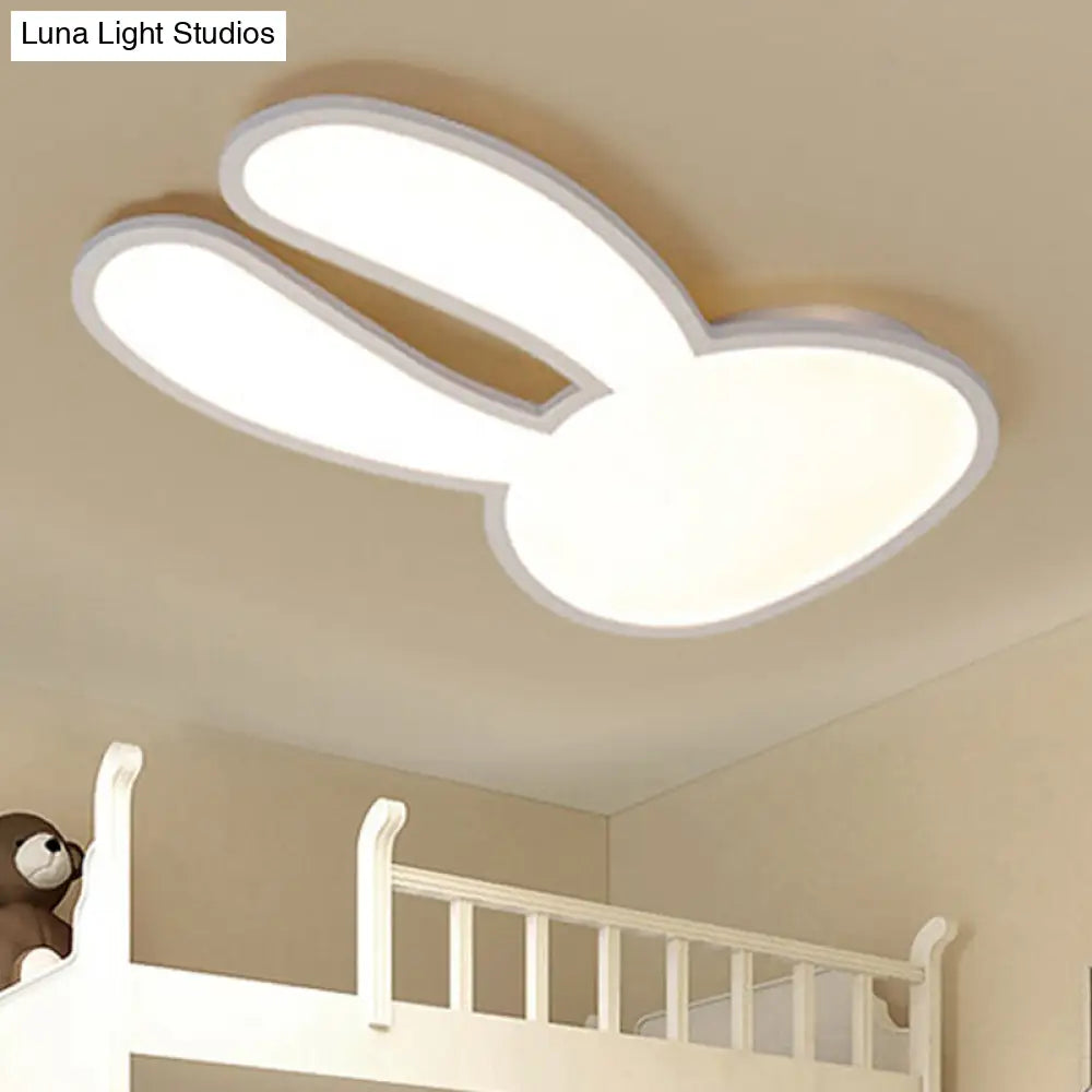 DecorBites™ Bunny Ceiling Lamp for Baby Girl's Room - Acrylic LED Mount Light with Eye-Care Technology