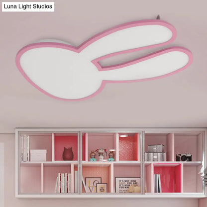 DecorBites™ Bunny Ceiling Lamp for Baby Girl's Room - Acrylic LED Mount Light with Eye-Care Technology