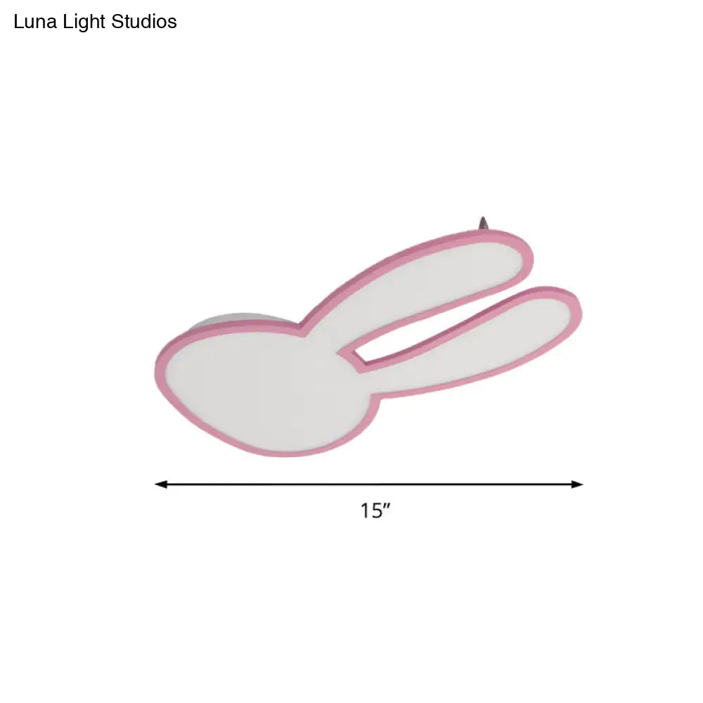 DecorBites™ Bunny Ceiling Lamp for Baby Girl's Room - Acrylic LED Mount Light with Eye-Care Technology