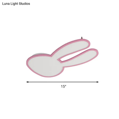 DecorBites™ Bunny Ceiling Lamp for Baby Girl's Room - Acrylic LED Mount Light with Eye-Care Technology