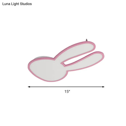 DecorBites™ Bunny Ceiling Lamp for Baby Girl's Room - Acrylic LED Mount Light with Eye-Care Technology
