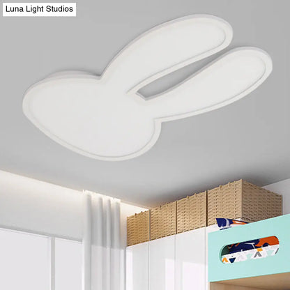 DecorBites™ Bunny Ceiling Lamp for Baby Girl's Room - Acrylic LED Mount Light with Eye-Care Technology