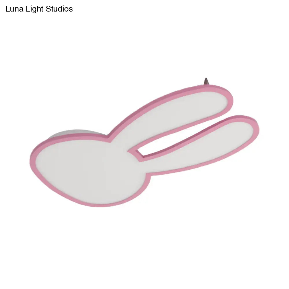 DecorBites™ Bunny Ceiling Lamp for Baby Girl's Room - Acrylic LED Mount Light with Eye-Care Technology