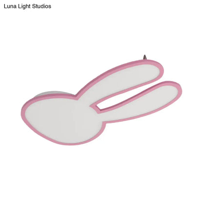 DecorBites™ Bunny Ceiling Lamp for Baby Girl's Room - Acrylic LED Mount Light with Eye-Care Technology