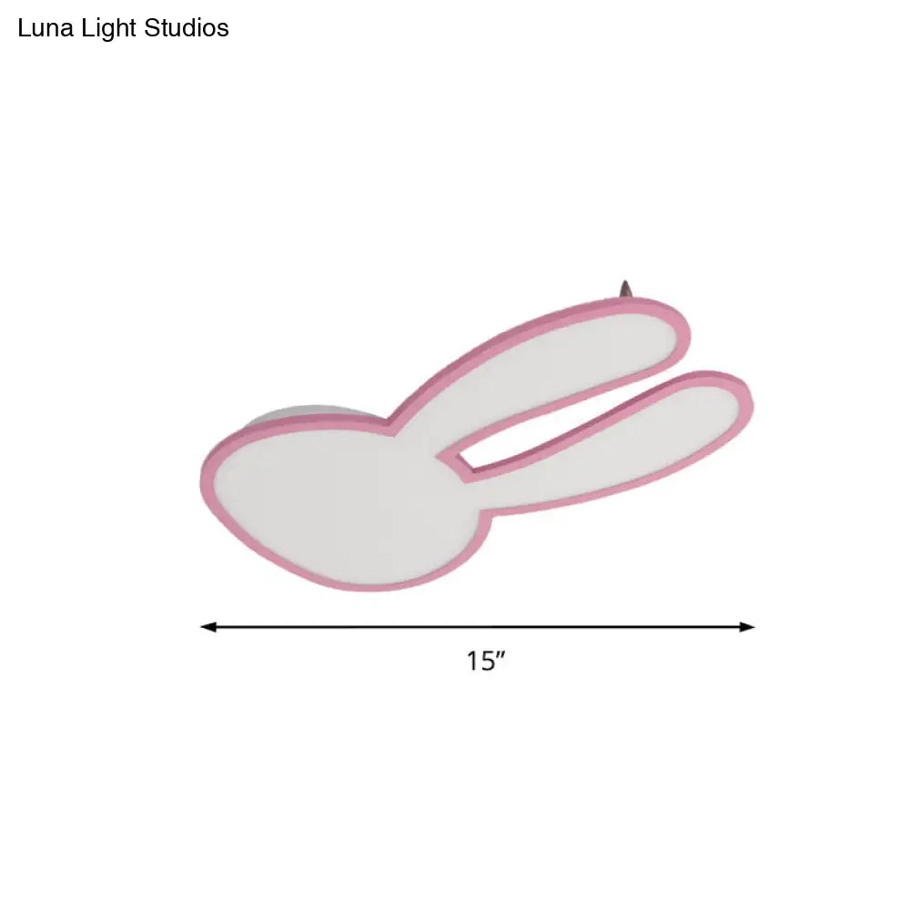 DecorBites™ Bunny Ceiling Lamp for Baby Girl's Room - Acrylic LED Mount Light with Eye-Care Technology