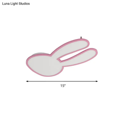 DecorBites™ Bunny Ceiling Lamp for Baby Girl's Room - Acrylic LED Mount Light with Eye-Care Technology