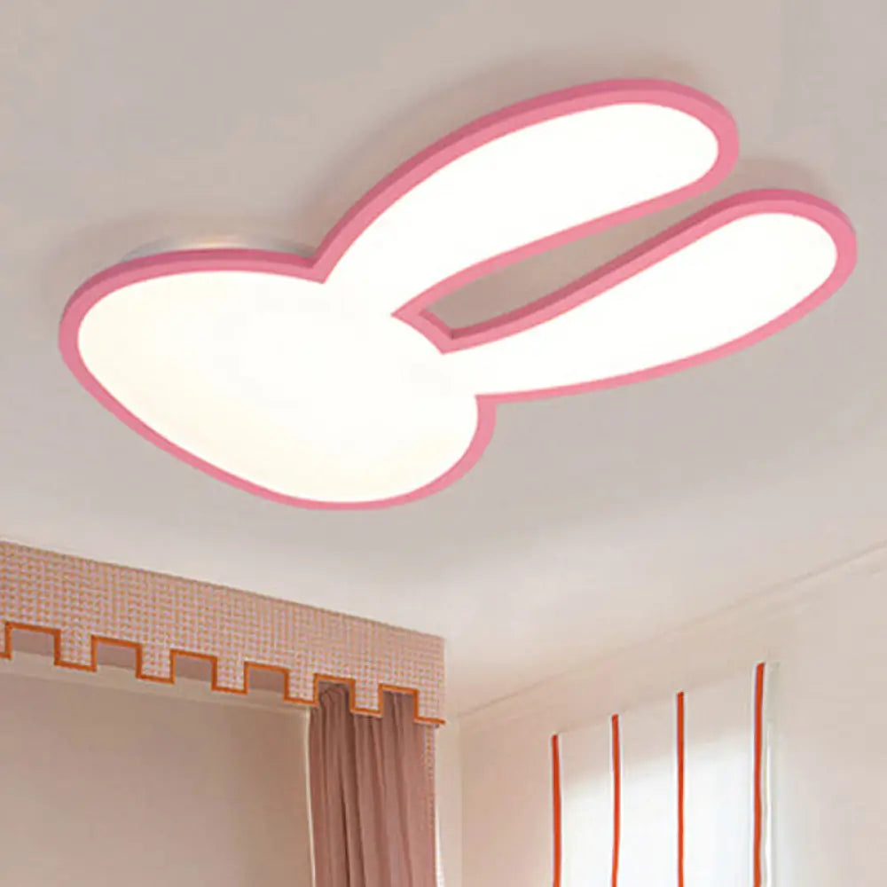 DecorBites™ Bunny Ceiling Lamp for Baby Girl's Room - Acrylic LED Mount Light with Eye-Care Technology