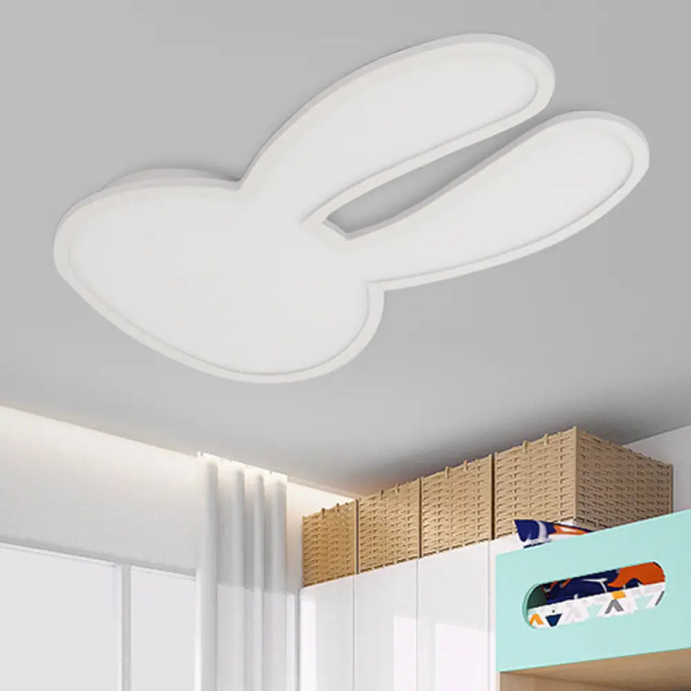 DecorBites™ Bunny Ceiling Lamp for Baby Girl's Room - Acrylic LED Mount Light with Eye-Care Technology