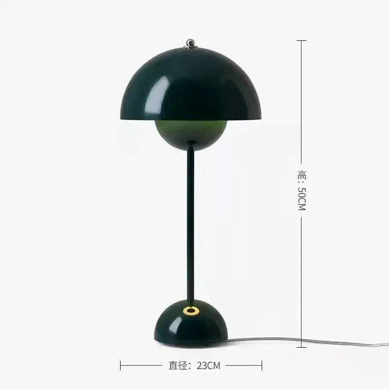 Dark green glossy decorbites bud floor lamp with a flower-like shade and slender stem for bedroom decor