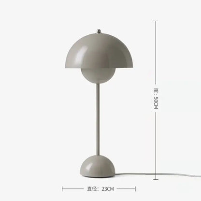 Gray matte-finished bud floor lamp with flower-like dome shade and slender stem for bedroom decorbites bud floor lamp