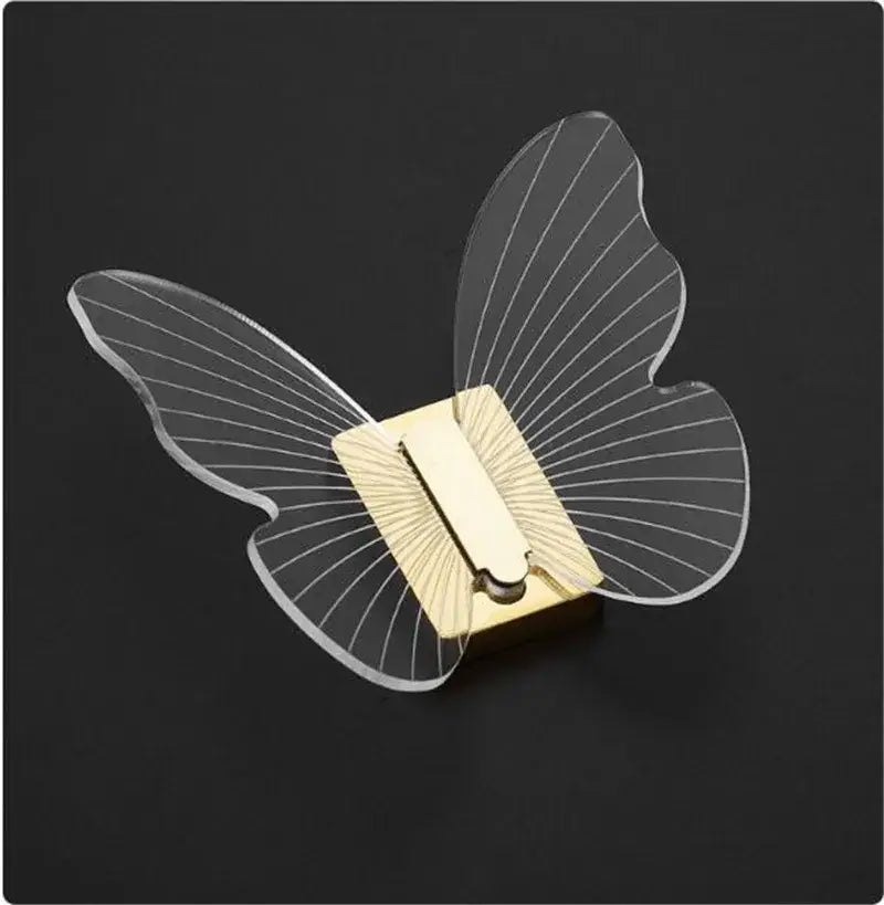 Clear acrylic butterfly acrylic towel hook with gold-toned metal base and internal radial lines for bathroom decorbites decor