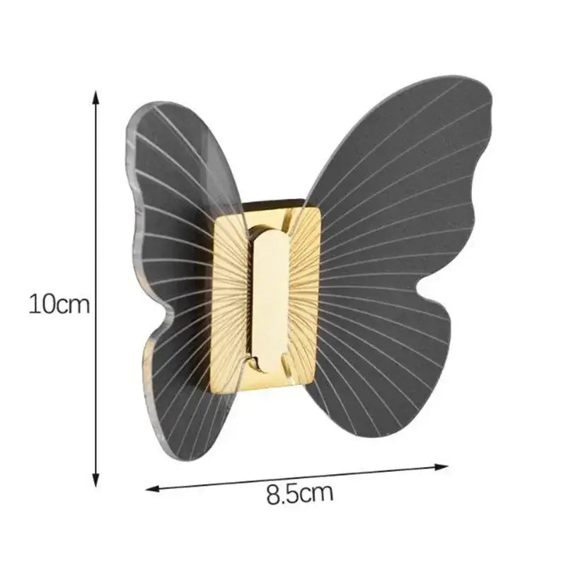 A sleek black butterfly acrylic towel hook with gold metallic accents for bathroom wall mount decorbites butterfly acrylic
