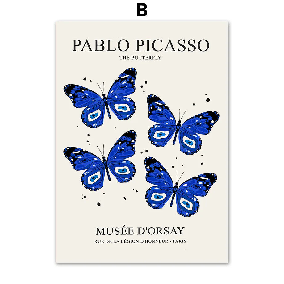 Butterfly Botanical Canvas Painting for Living Room - 3 / 50x70 No Frame - Posters