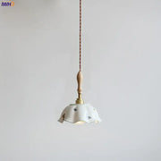 White fluted decorbites butterfly ceramic led pendant lamp with gold butterfly motifs for bedroom lighting decor