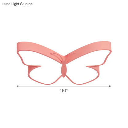 DecorBites™ Butterfly LED Flush Mount Lamp in Warm/White Light, 19.5"/23.5" Width - White/Pink/Blue Cartoon Acrylic Design