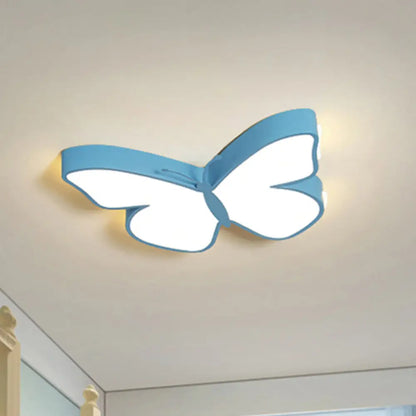 DecorBites™ Butterfly LED Flush Mount Lamp in Warm/White Light, 19.5"/23.5" Width - White/Pink/Blue Cartoon Acrylic Design