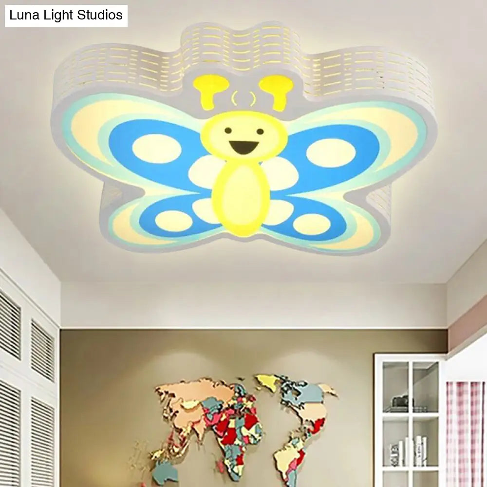 DecorBites™ Butterfly Shape Acrylic Yellow Ceiling Light for Kindergarten - Modern Design
