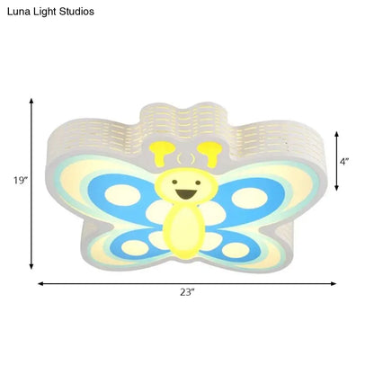 DecorBites™ Butterfly Shape Acrylic Yellow Ceiling Light for Kindergarten - Modern Design