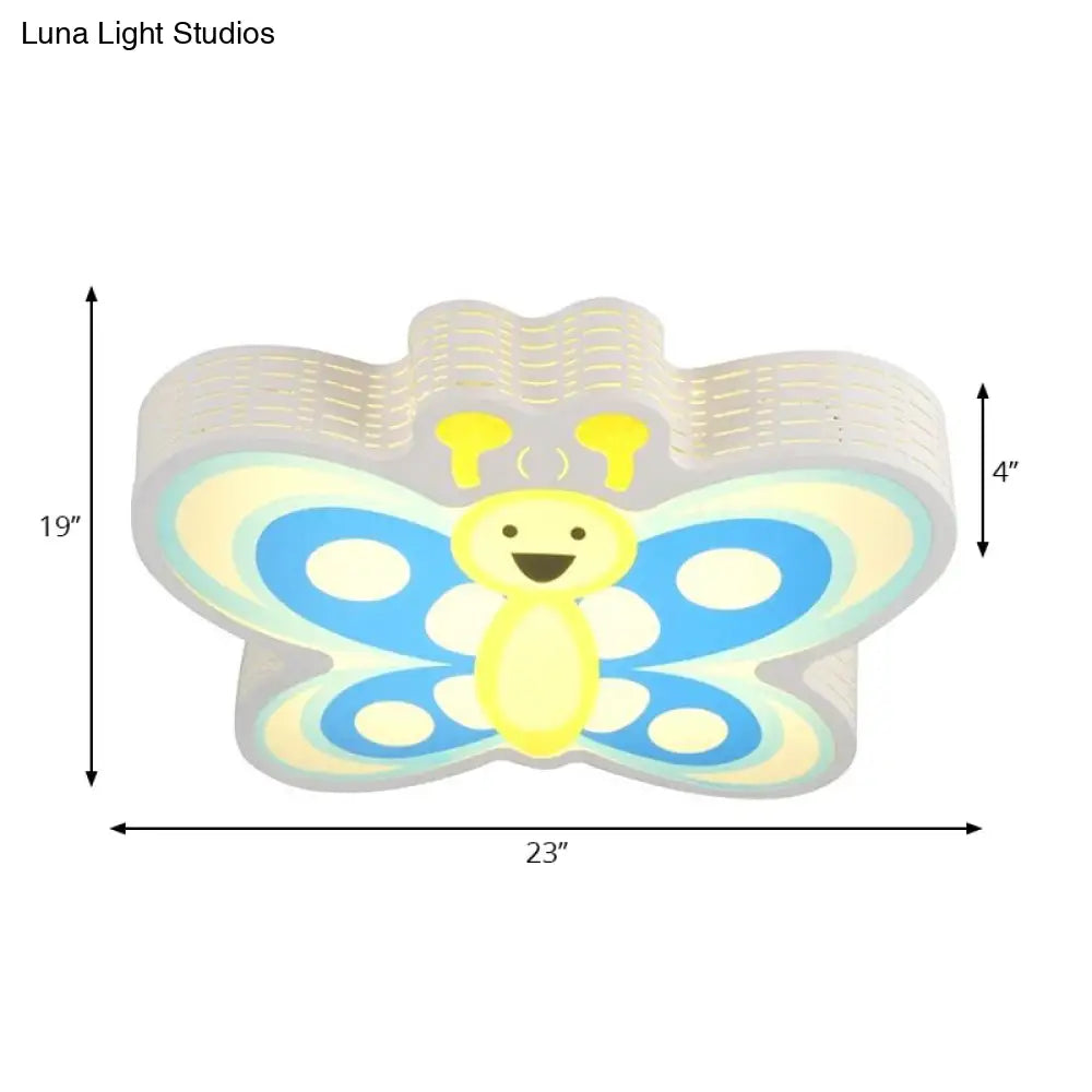 DecorBites™ Butterfly Shape Acrylic Yellow Ceiling Light for Kindergarten - Modern Design