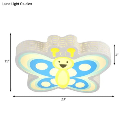 DecorBites™ Butterfly Shape Acrylic Yellow Ceiling Light for Kindergarten - Modern Design