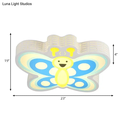 DecorBites™ Butterfly Shape Acrylic Yellow Ceiling Light for Kindergarten - Modern Design