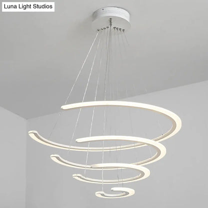 DecorBites™ C Ring Dining Room Chandelier Acrylic LED 1/2/3 Light Postmodern Ceiling Pendant in Warm/White/Natural Light