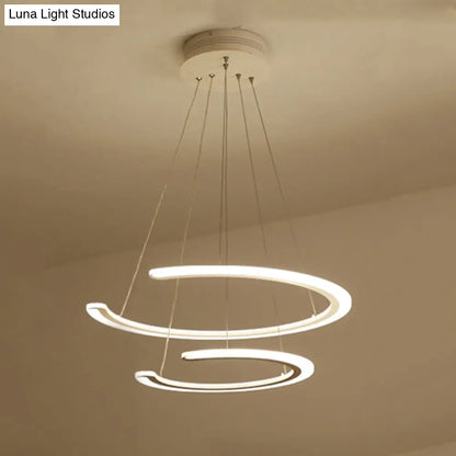 DecorBites™ C Ring Dining Room Chandelier Acrylic LED 1/2/3 Light Postmodern Ceiling Pendant in Warm/White/Natural Light