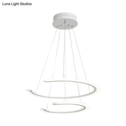 DecorBites™ C Ring Dining Room Chandelier Acrylic LED 1/2/3 Light Postmodern Ceiling Pendant in Warm/White/Natural Light