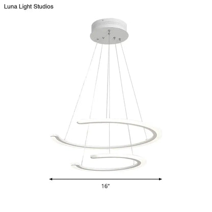 DecorBites™ C Ring Dining Room Chandelier Acrylic LED 1/2/3 Light Postmodern Ceiling Pendant in Warm/White/Natural Light