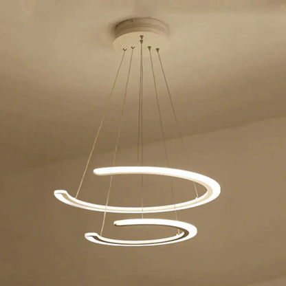 DecorBites™ C Ring Dining Room Chandelier Acrylic LED 1/2/3 Light Postmodern Ceiling Pendant in Warm/White/Natural Light