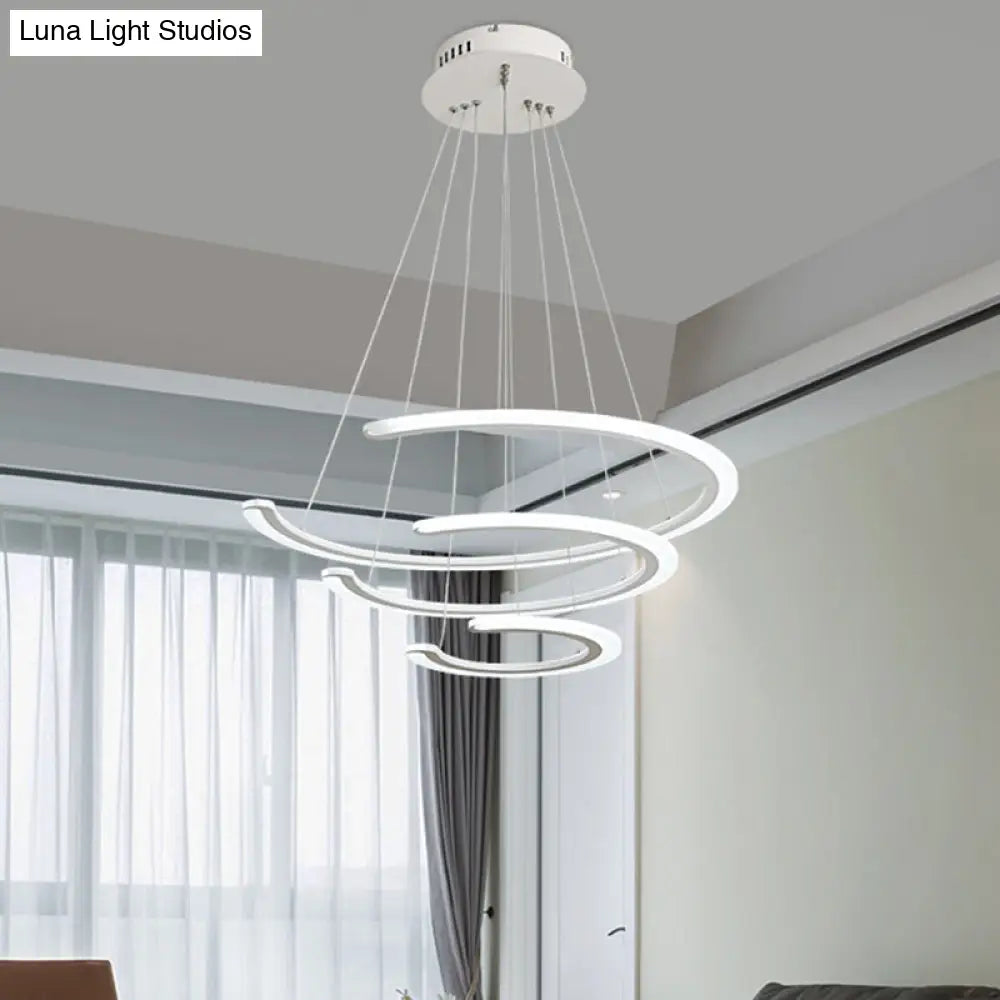 DecorBites™ C Ring Dining Room Chandelier Acrylic LED 1/2/3 Light Postmodern Ceiling Pendant in Warm/White/Natural Light